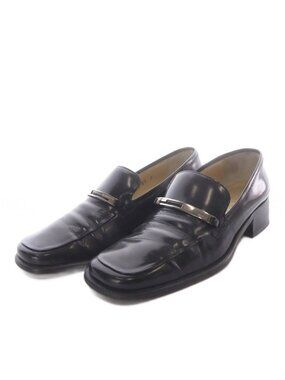 Gucci Loafers Chunky Heel Leather 37c Black